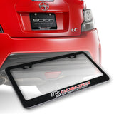 Mazdaspeed Black Stainless Steel License Plate Frame with Caps x2