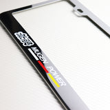Mugen Chrome Stainless Steel License Plate Frame with Caps x2