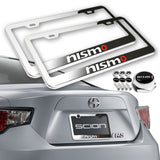 Nissan Nismo 2 pcs Stainless Steel License Plate Frame with Caps Bolt Screw Set