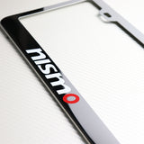 Nissan Nismo Chrome Stainless Steel License Plate Frame with Caps x2