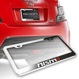 Nissan Nismo Chrome Stainless Steel License Plate Frame with Caps x2