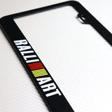Mitsubishi Ralliart Black Stainless Steel License Plate Frame with Caps & Bolts