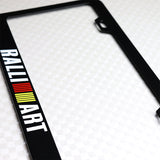 Mitsubishi Ralliart Black Stainless Steel License Plate Frame with Caps & Bolts x2