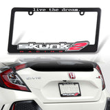 2 pcs SKUNK2 RACING "LIVE the Dream" License Plate Frame + Cap for Honda Civic Acura