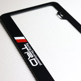 Toyota TRD Black Stainless Steel License Plate Frame with Caps & Bolts