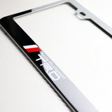Toyota TRD Chrome Stainless Steel License Plate Frame with Caps & Bolts