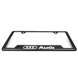 For AUDI Carbon Fiber Look License Plate Frame ABS X2