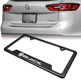 BUICK 2 pcs Carbon Fiber Look High Quality ABS License Plate Frames with Caps Bolt Screw Set