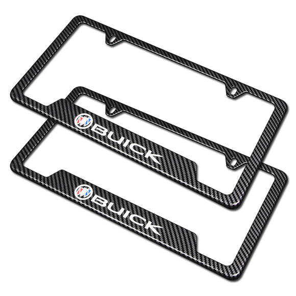 For BUICK Carbon Fiber Look License Plate Frame ABS X2