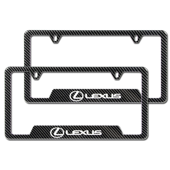For LEXUS Carbon Fiber Look License Plate Frame ABS X2