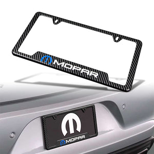 New For MOPAR Carbon Fiber Look License Plate Frame ABS X1