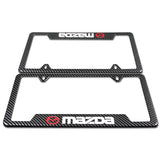 For MAZDA Carbon Fiber Look License Plate Frame ABS X2 New
