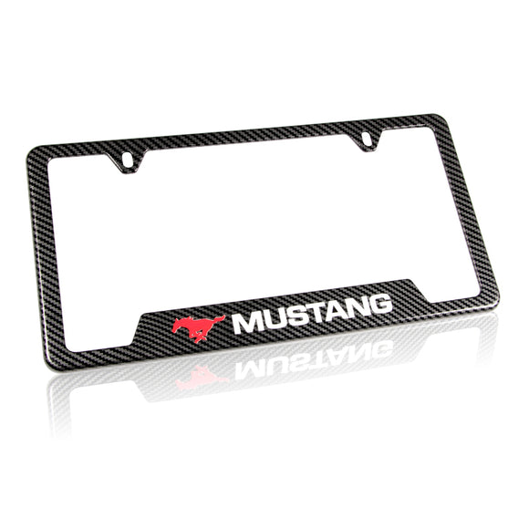 For FORD MUSTANG Carbon Fiber Look License Plate Frame ABS X1