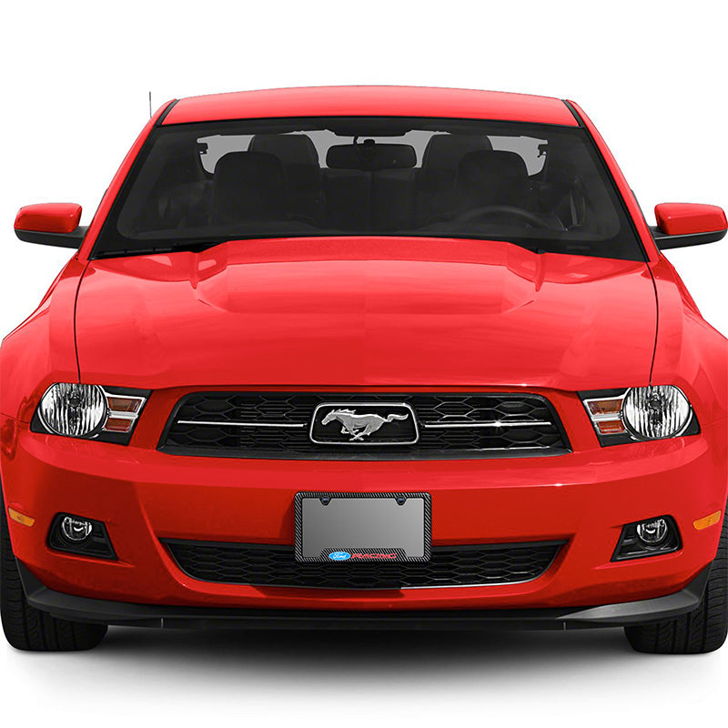 2PCS Carbon Fiber Look Painted Red JDM Style ABS License Plate Frame – Front & Rear By DTM