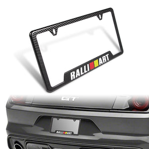 For RALLIART MITSUBISHI Carbon Fiber Look License Plate Frame ABS X1