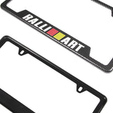 For RALLIART MITSUBISHI Carbon Fiber Look License Plate Frame ABS X2
