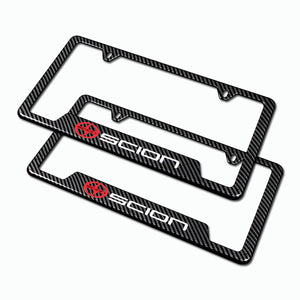 For SCION Carbon Fiber Look License Plate Frame ABS X2