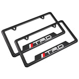 For TRD Carbon Fiber Look License Plate Frame ABS X2