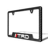 For TRD Carbon Fiber Look License Plate Frame ABS X2