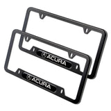 ACURA Black Stainless Steel Metal License Plate Frame 2PCS For MDX RDX TSX TL with Caps Bolt SET