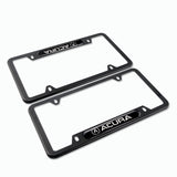 ACURA Black Stainless Steel Metal License Plate Frame 2PCS For MDX RDX TSX TL with Caps Bolt SET