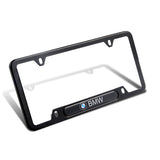 BMW Black Stainless Steel Metal License Plate Frame New 2pcs