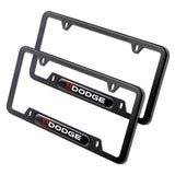 DODGE Black Stainless Steel License Plate Frame 2pcs with Caps Bolt SET Brand New