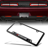 2PCS For DODGE Charger/Challenger Black Stainless Steel License Plate Frame with License Plate Lights