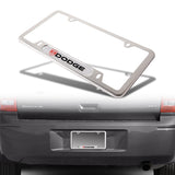 DODGE Stainless Steel License Plate Frame 2pcs with Caps Bolt SET Brand New