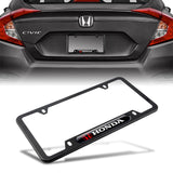 Honda Stainless Steel 2pcs Black License Plate Frame with Caps Bolt Brand New SET