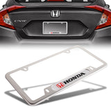 Honda Stainless Steel 2pcs License Plate Frame with Caps Bolt Brand New SET