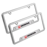 Honda Stainless Steel 2pcs License Plate Frame with Caps Bolt Brand New SET