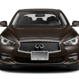 2018-2021 Infiniti Q50 Sport Painted White Front Bumper Body Kit Lip 3PCS with License Plate Frame