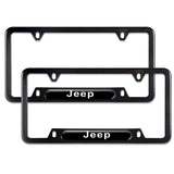 JEEP Black Stainless Steel Metal License Plate Frame New 2pcs
