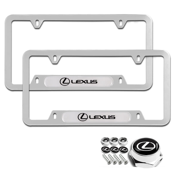 3D Lexus F Sport Front License Plate Frame Holder – Stainless Steel Finish, Unbranded