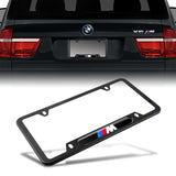 BMW M3 /// M Performance Logo Black Stainless Steel Metal License Plate Frame New 2pcs
