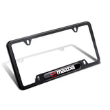 MAZDA MazdaSpeed Stainless Steel 2pcs Black License Plate Frame with Caps Bolt Brand New SET