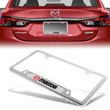 MAZDA MazdaSpeed Stainless Steel 2pcs License Plate Frame with Caps Bolt Brand New SET