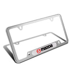 MAZDA MazdaSpeed Stainless Steel 2pcs License Plate Frame with Caps Bolt Brand New SET