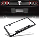 Black Ford Mustang SET Stainless Steel License Plate Frame 2pcs Brand New with Caps Bolt