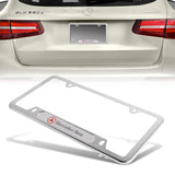 2 pcs Set New MERCEDES-BENZ Stainless Steel Silver METAL License Plate Frame