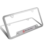 2 pcs Set New MERCEDES-BENZ Stainless Steel Silver METAL License Plate Frame