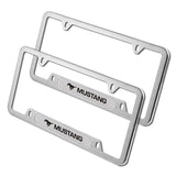 Ford Mustang Brand New SET Stainless Steel License Plate Frame 2pcs with Caps Bolt