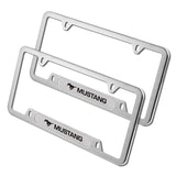 Ford Mustang SET Brand New Stainless Steel License Plate Frame 2pcs with Caps Bolt