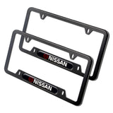 NISSAN Black Stainless Steel Metal License Plate Frame New X2