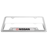 NISSAN Silver Stainless Steel Metal License Plate Frame New X2