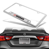 NISSAN Stainless Steel License Plate Frame 2pcs Brand New SET with Caps Bolt