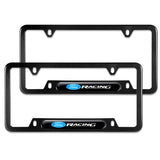 FORD Racing SET Stainless Steel Black License Plate Frame 2pcs Brand New with Caps Bolt