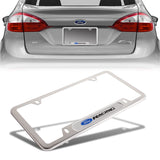 FORD Racing Stainless Steel 2pcs License Plate Frame with Caps Bolt Chrome Brand New SET