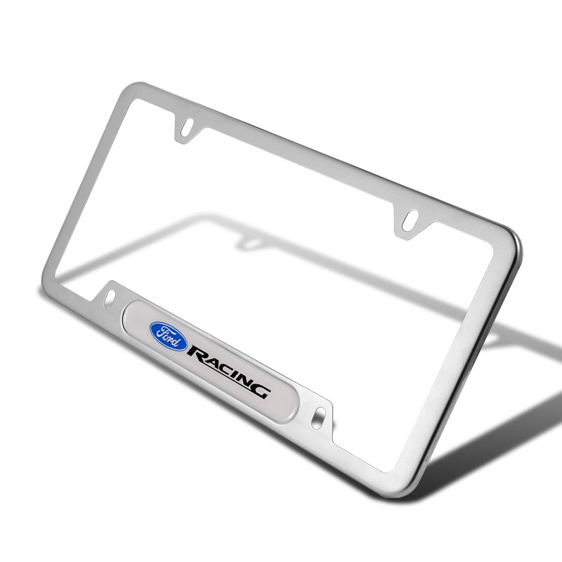 FORD Racing Brand New Stainless Steel 2pcs License Plate Frame with Ca ...